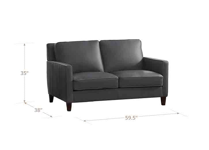 Arden Quartz Leather 60" Loveseat