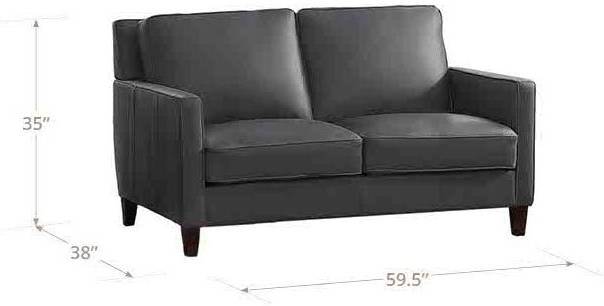 Arden Quartz Leather 60" Loveseat