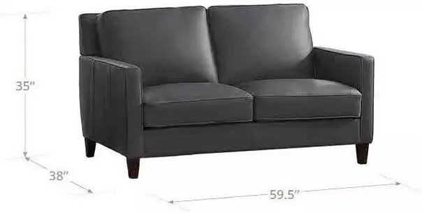 Arden Quartz Leather 60" Loveseat