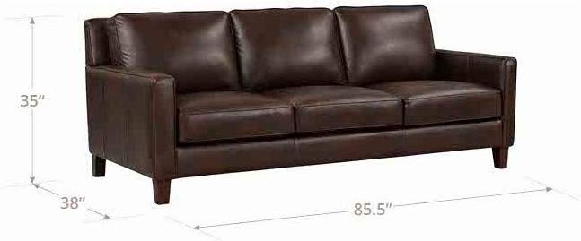 Arden Chestnut Leather 86" Sofa