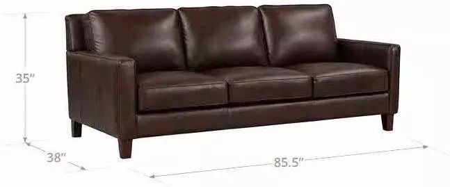 Arden Chestnut Leather 86" Sofa