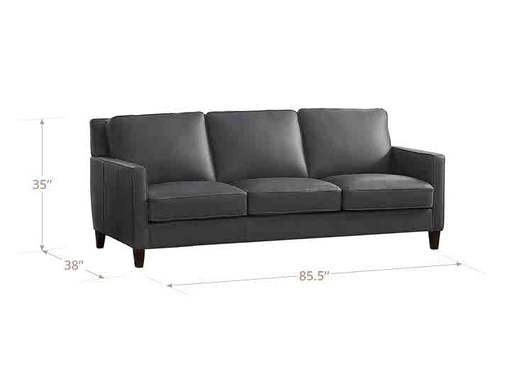 Arden Quartz Leather 86" Sofa