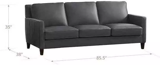 Arden Quartz Leather 86" Sofa