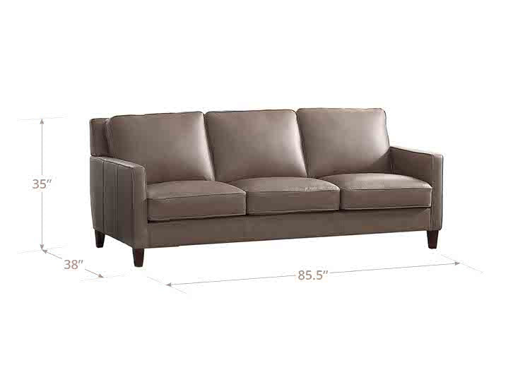 Arden Taupe Leather 86" Sofa