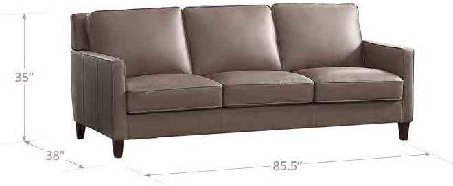 Arden Taupe Leather 86" Sofa
