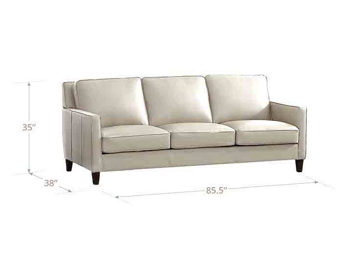 Arden Vanilla Leather 86" Sofa