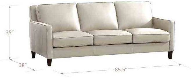 Arden Vanilla Leather 86" Sofa