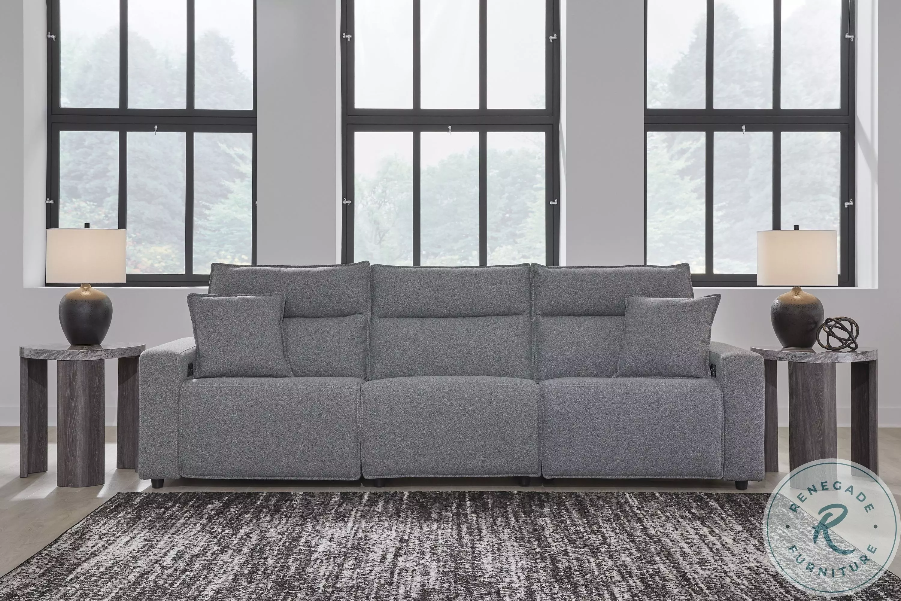 Modmax Salt And Pepper Performance Fabric Power Reclining Sofa