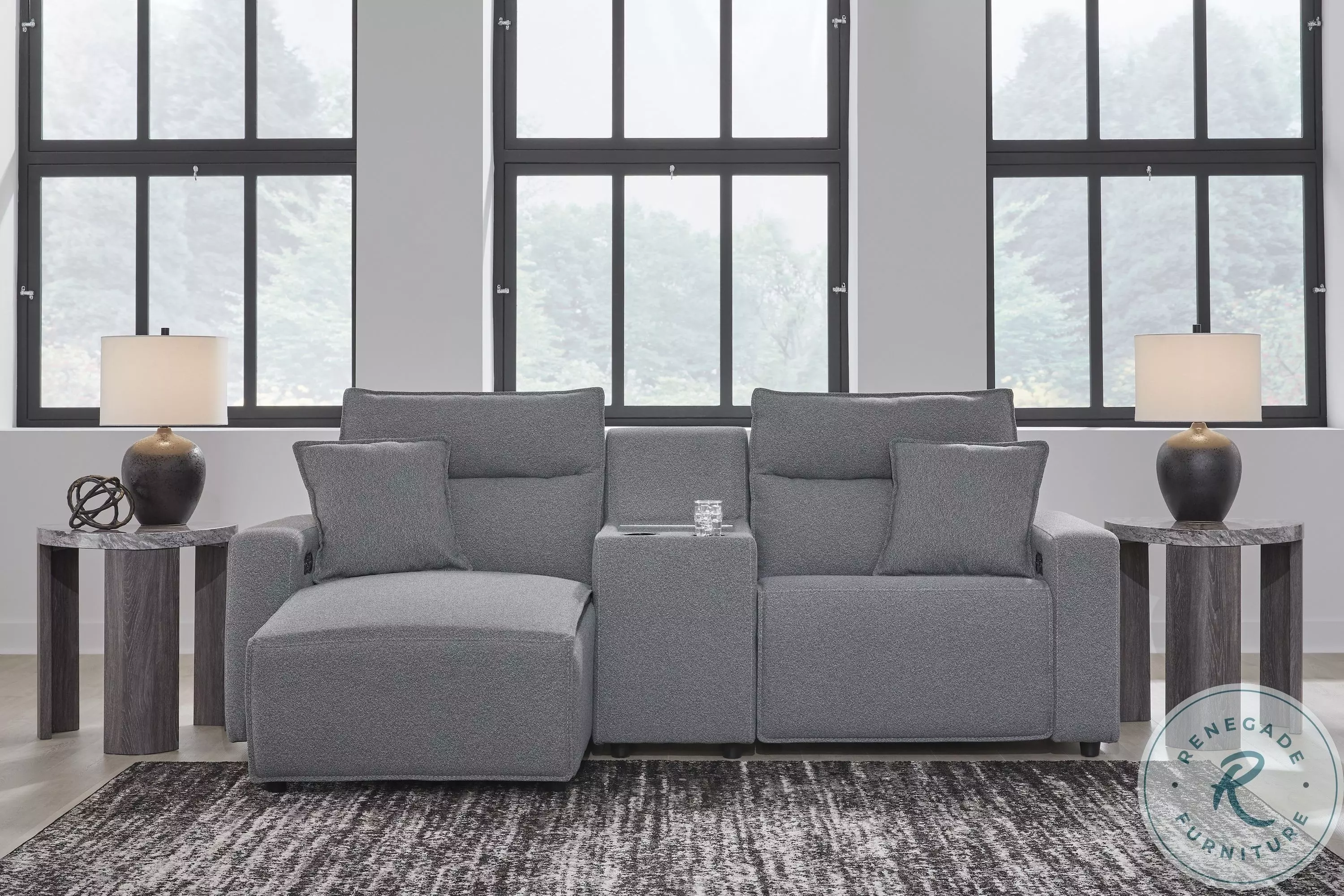 Modmax Salt And Pepper Performance Fabric Power Reclining