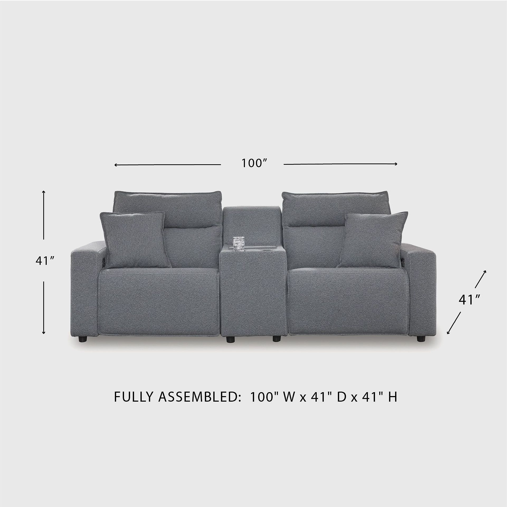 Modmax Salt And Pepper Performance Fabric Power Reclining Sofa