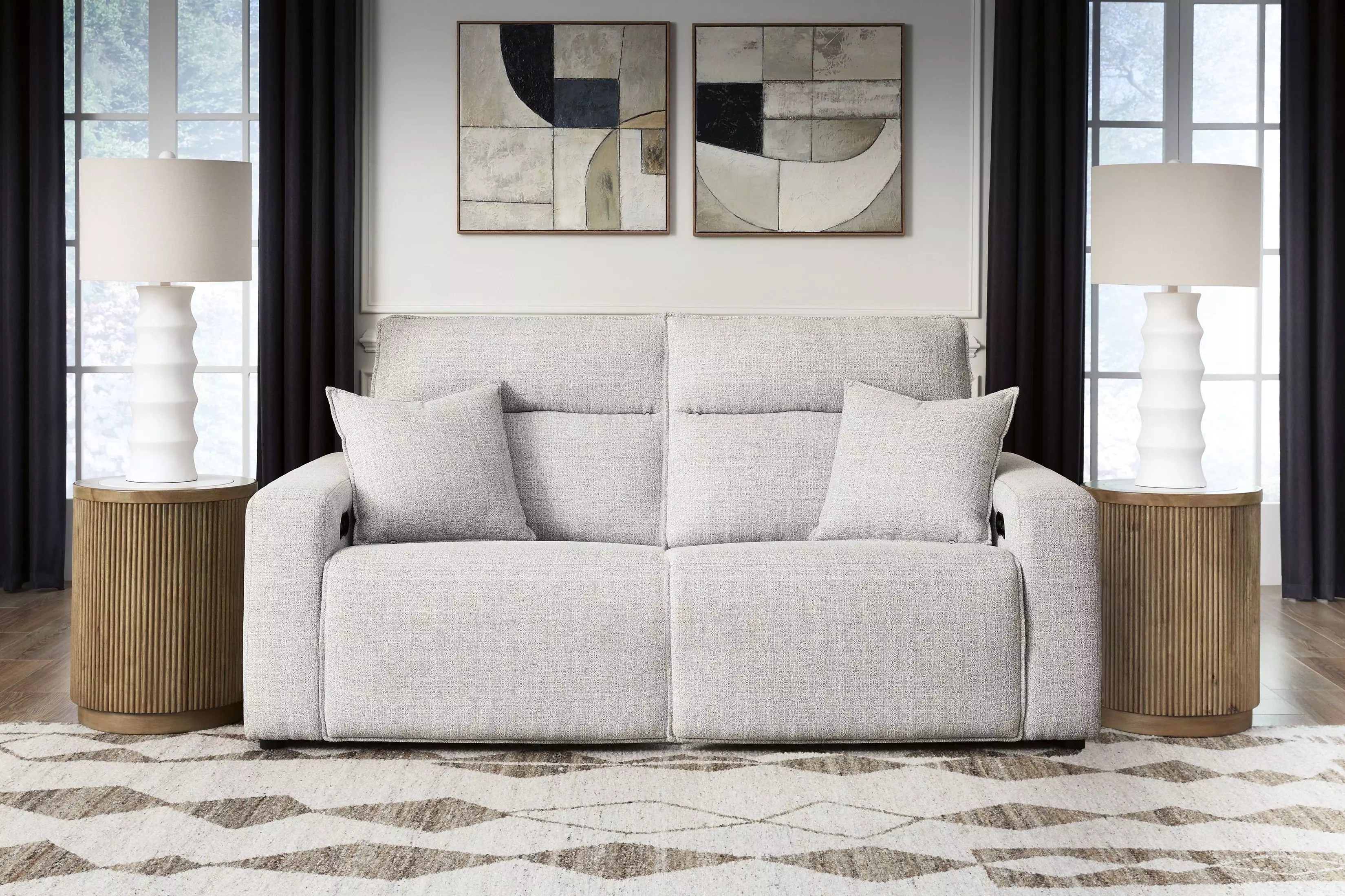 Modmax II Gray Performance Fabric Modular Power Reclining