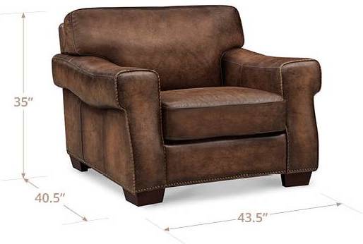 Capton Russet Leather Upholstered Accent Chair