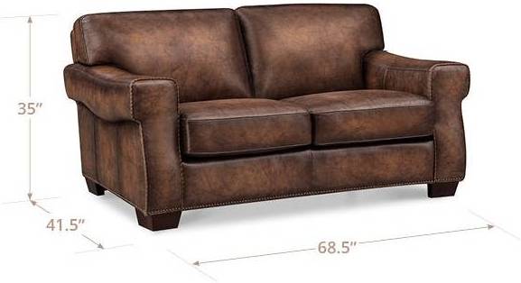 Capton Russet Leather 69" Loveseat