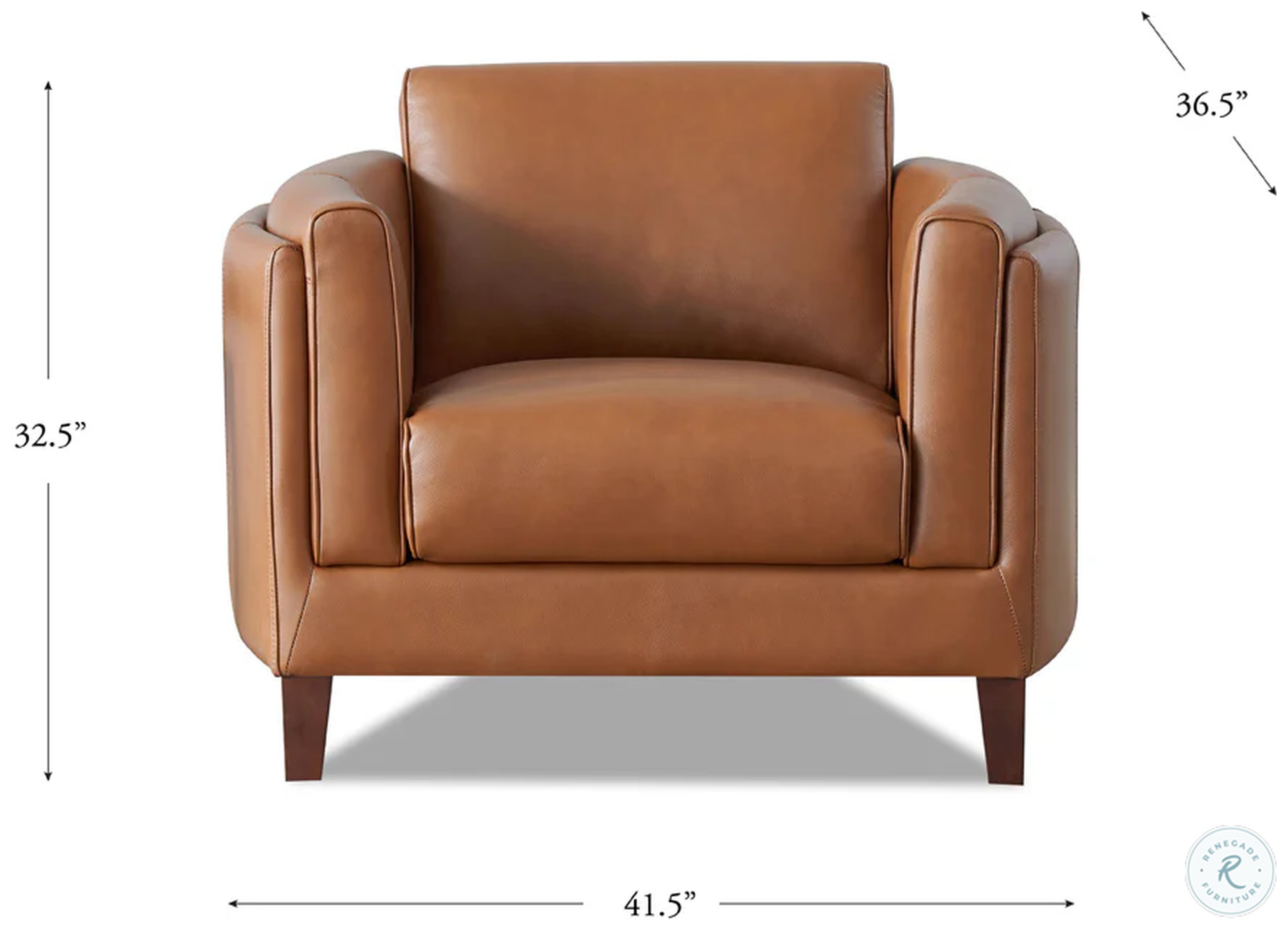 Kona Nutmeg Leather Upholstered Accent Chair