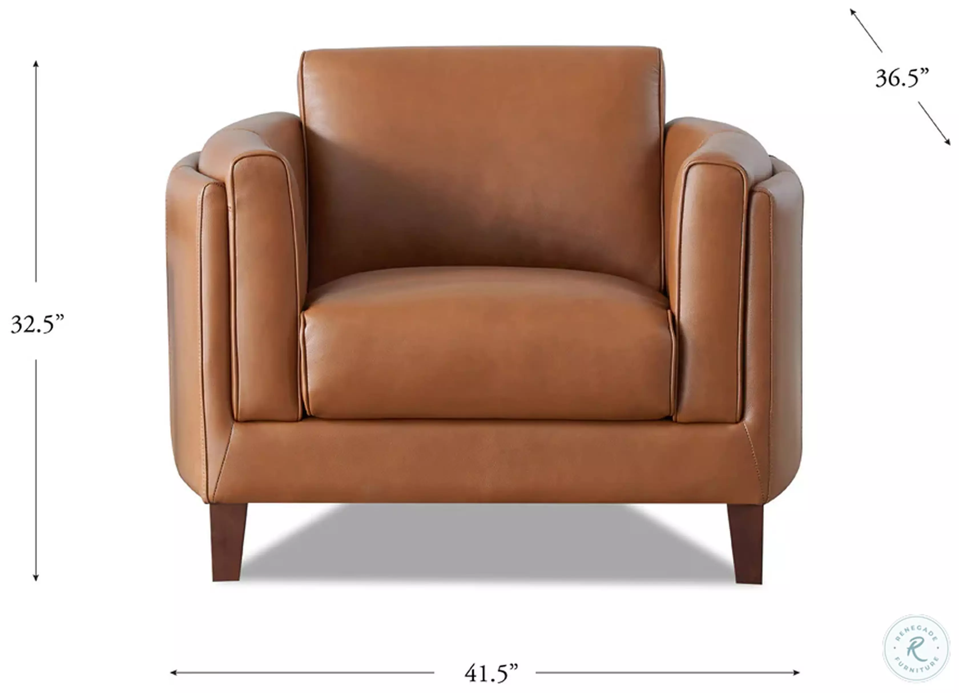 Kona Nutmeg Leather Upholstered Accent Chair