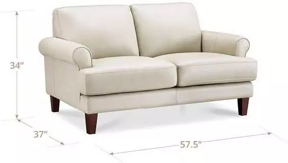 Soleil Vanilla Leather 58" Loveseat