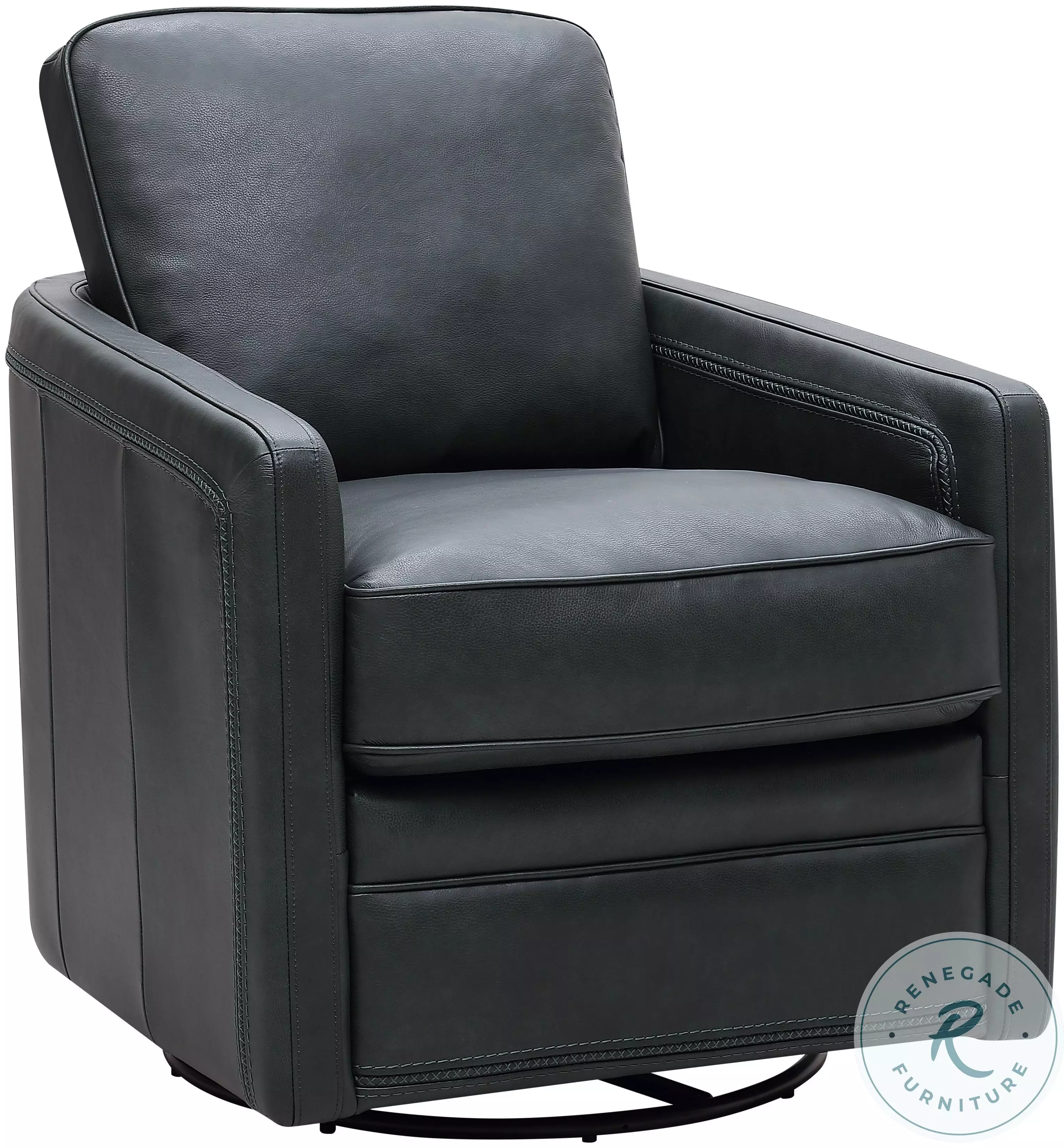 Turner Forest Green Leather Swivel Glider Chair From Leather
