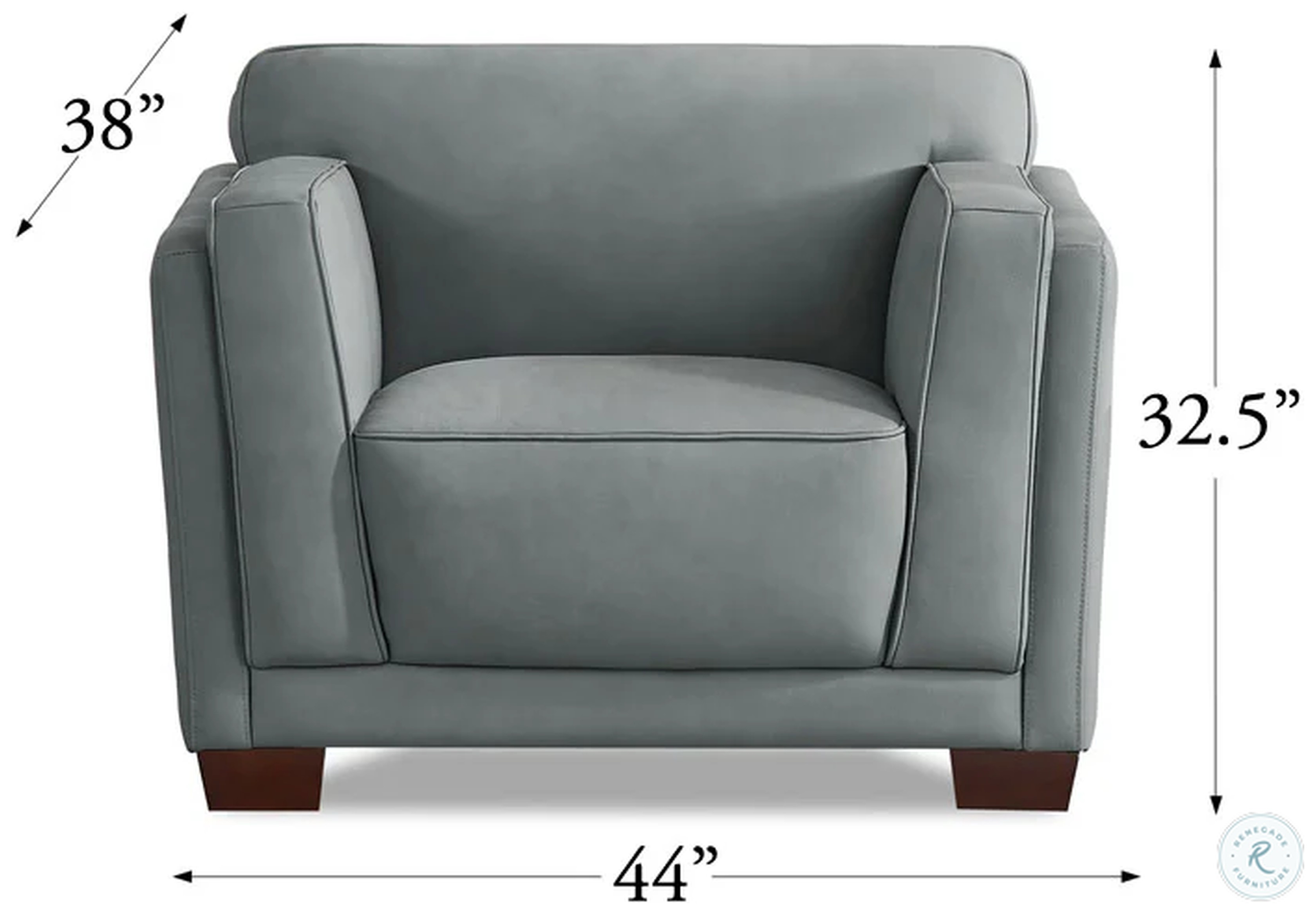 Preston Slate Leather Upholstered Accent Chair