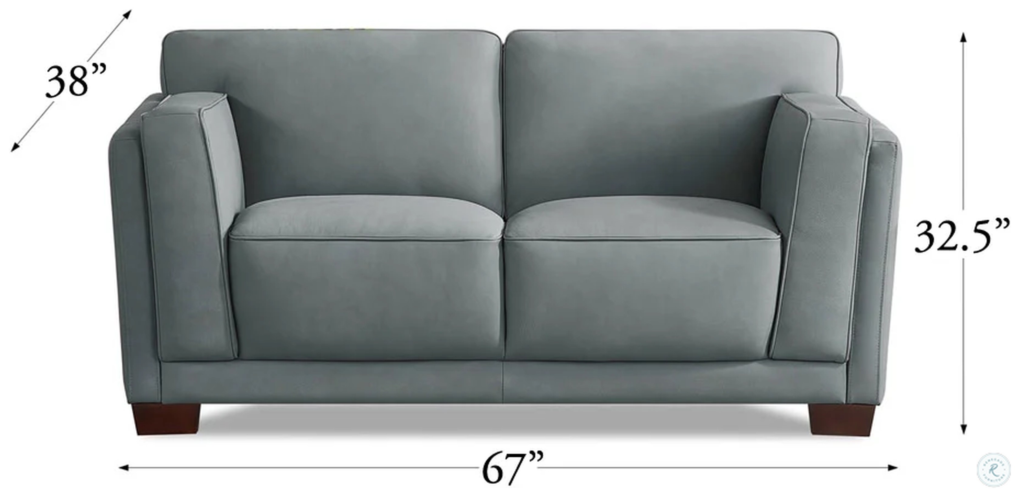 Preston Slate Leather 67" Loveseat