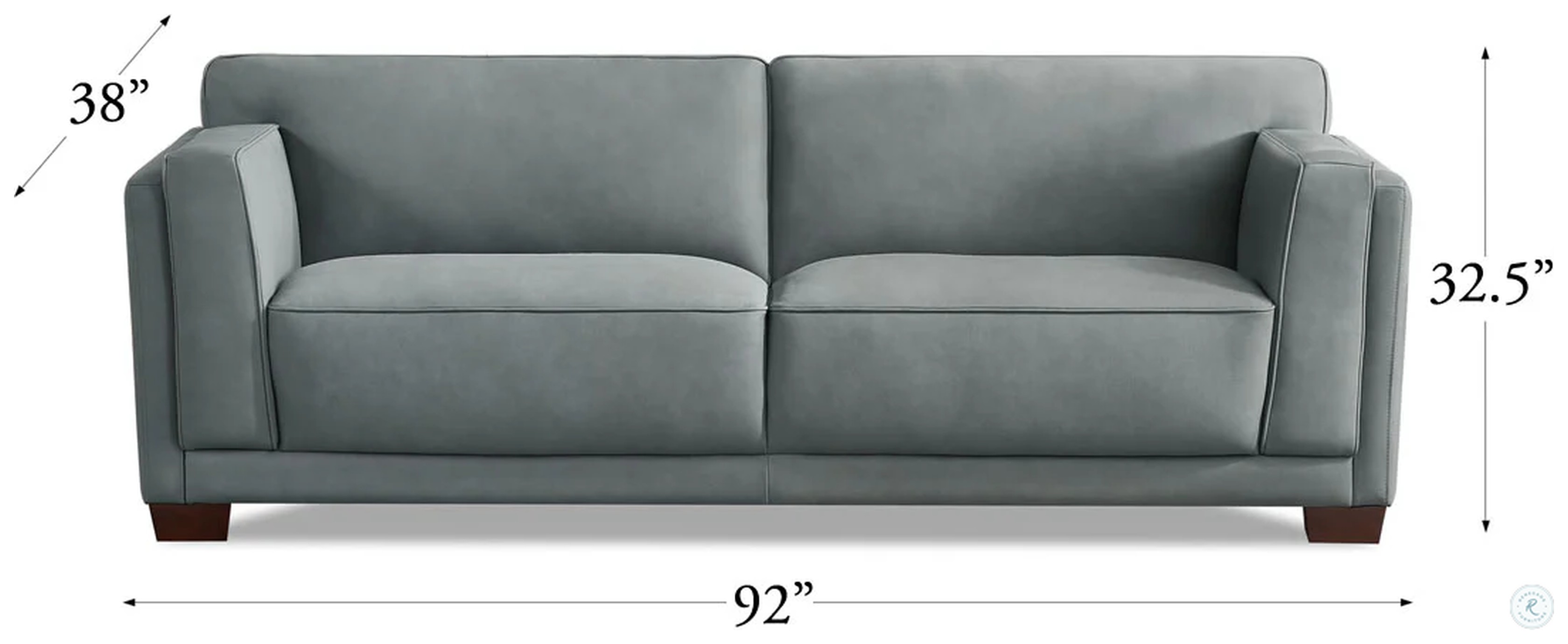 Preston Slate Leather 93" Sofa