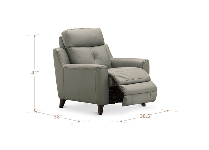 Cordell Slate Leather Zero Gravity Power Recliner with Power Headrest and USB Charging