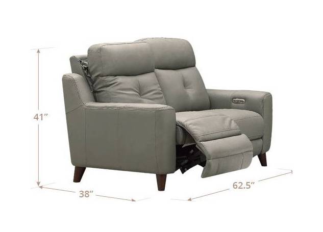 Cordell Slate Leather 63" Zero Gravity Power Reclining Loveseat with Power Headrest and USB Charging