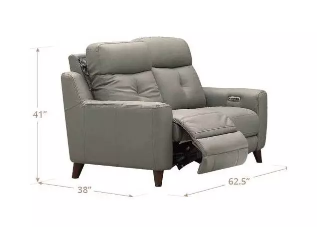 Cordell Slate Leather 63" Zero Gravity Power Reclining Loveseat with Power Headrest and USB Charging