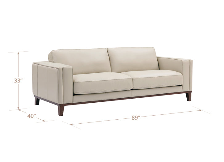 Axton Natural Leather 89" Sofa