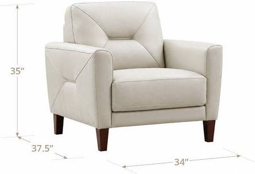 Elowen Vanilla Leather Upholstered Accent Chair
