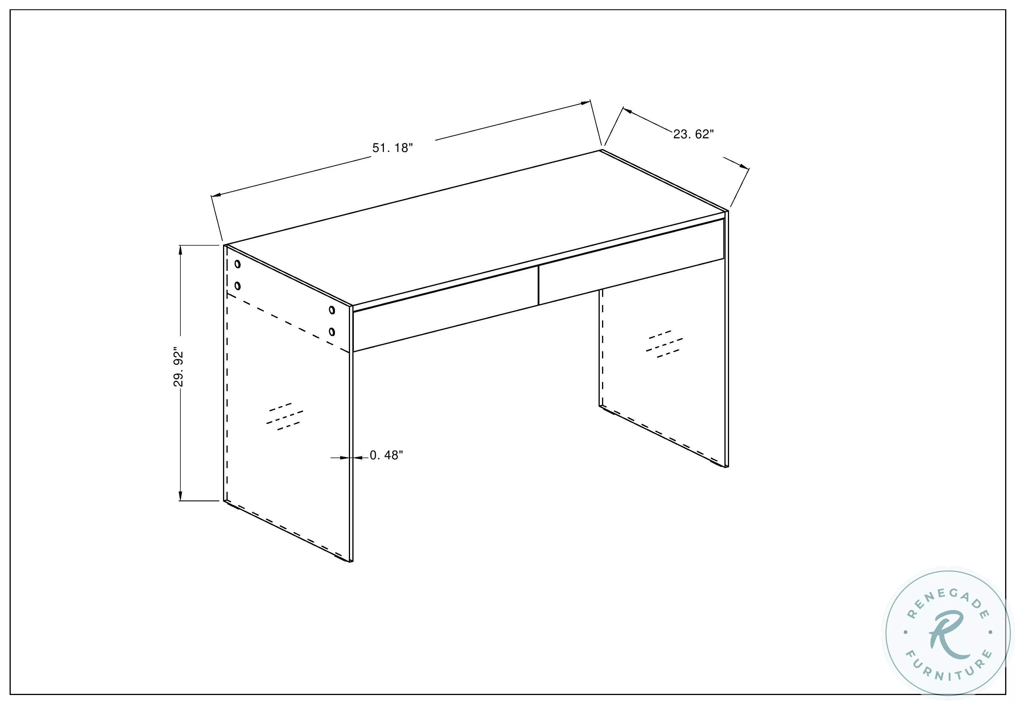6903 Gloss White And Clear Glass Desk