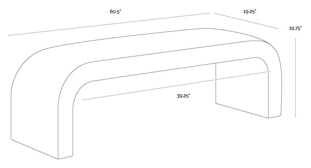 Aria Bergen Olive Upholstered 60" Accent Bench
