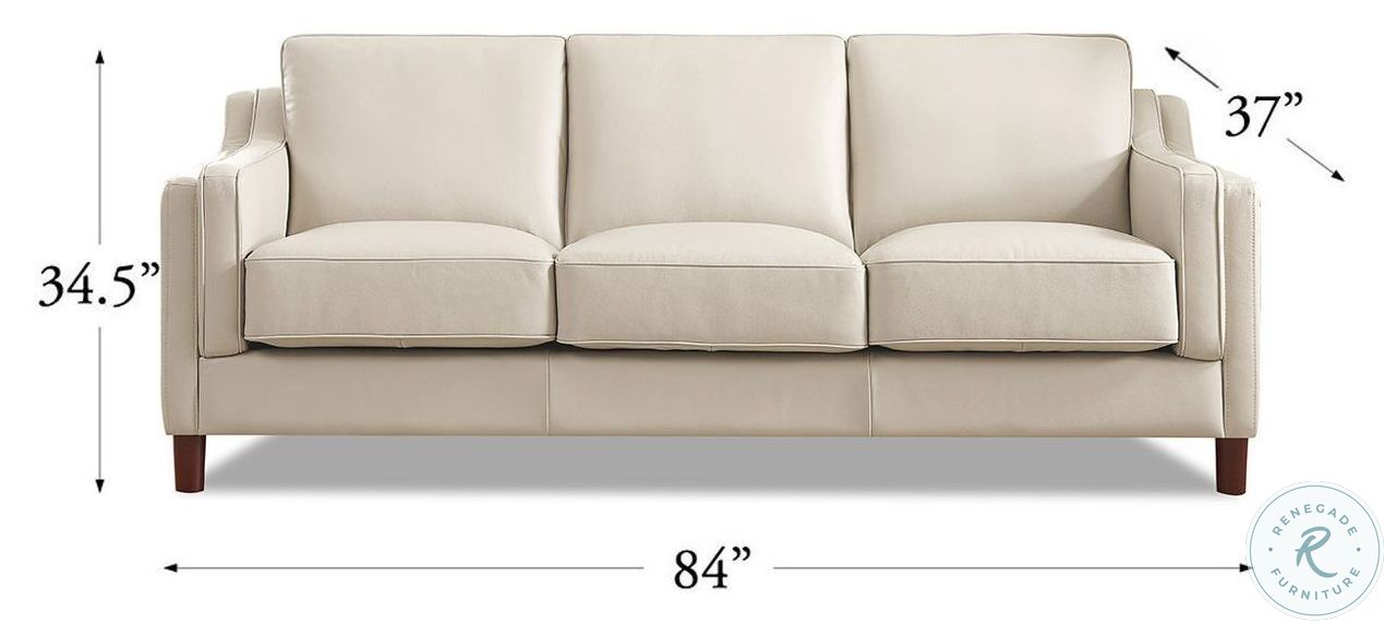 Isla Vanilla Top Grain Leather Sofa