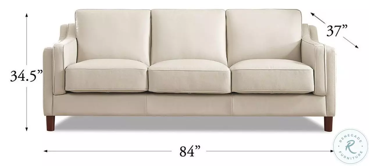 Isla Vanilla Top Grain Leather Sofa