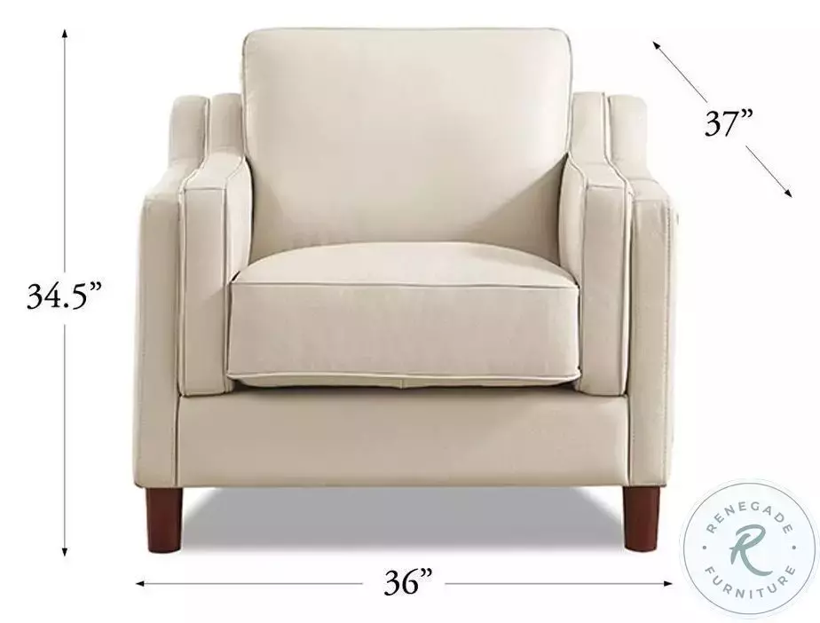 Isla Vanilla Leather Upholstered Accent Chair