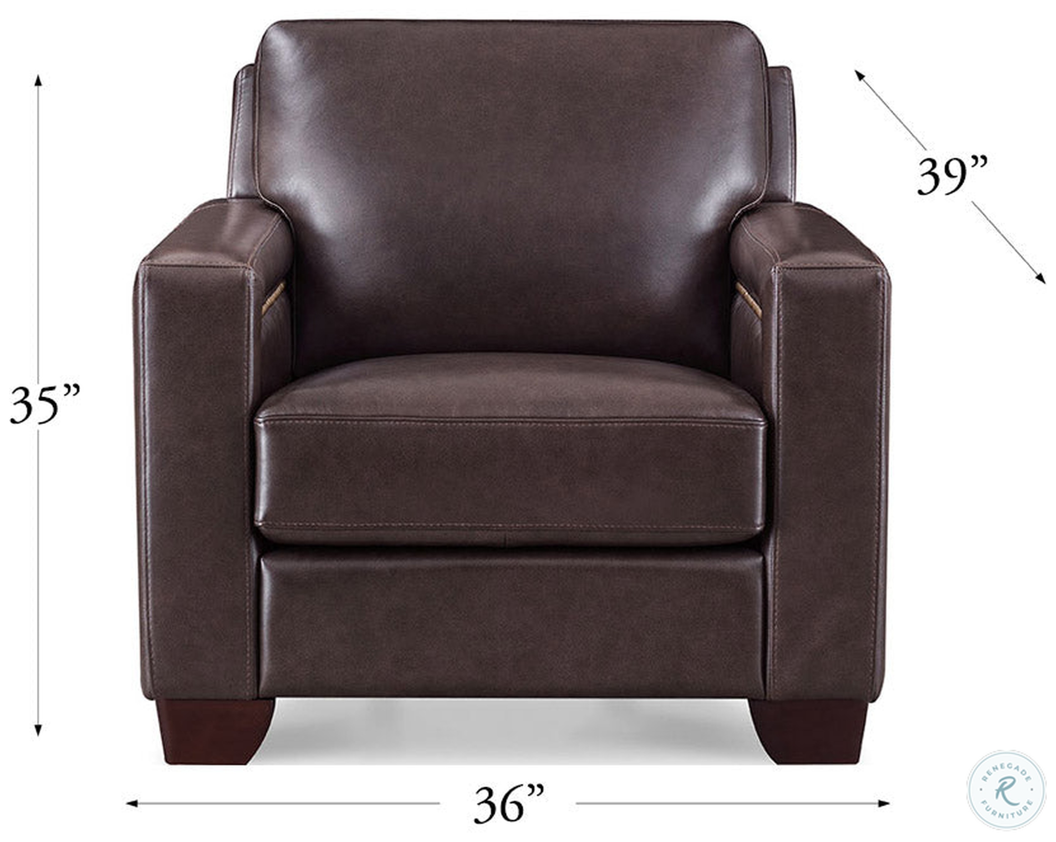 Kathleen Caramel Brown Leather Upholstered Lounge Chair with Nailhead Trim