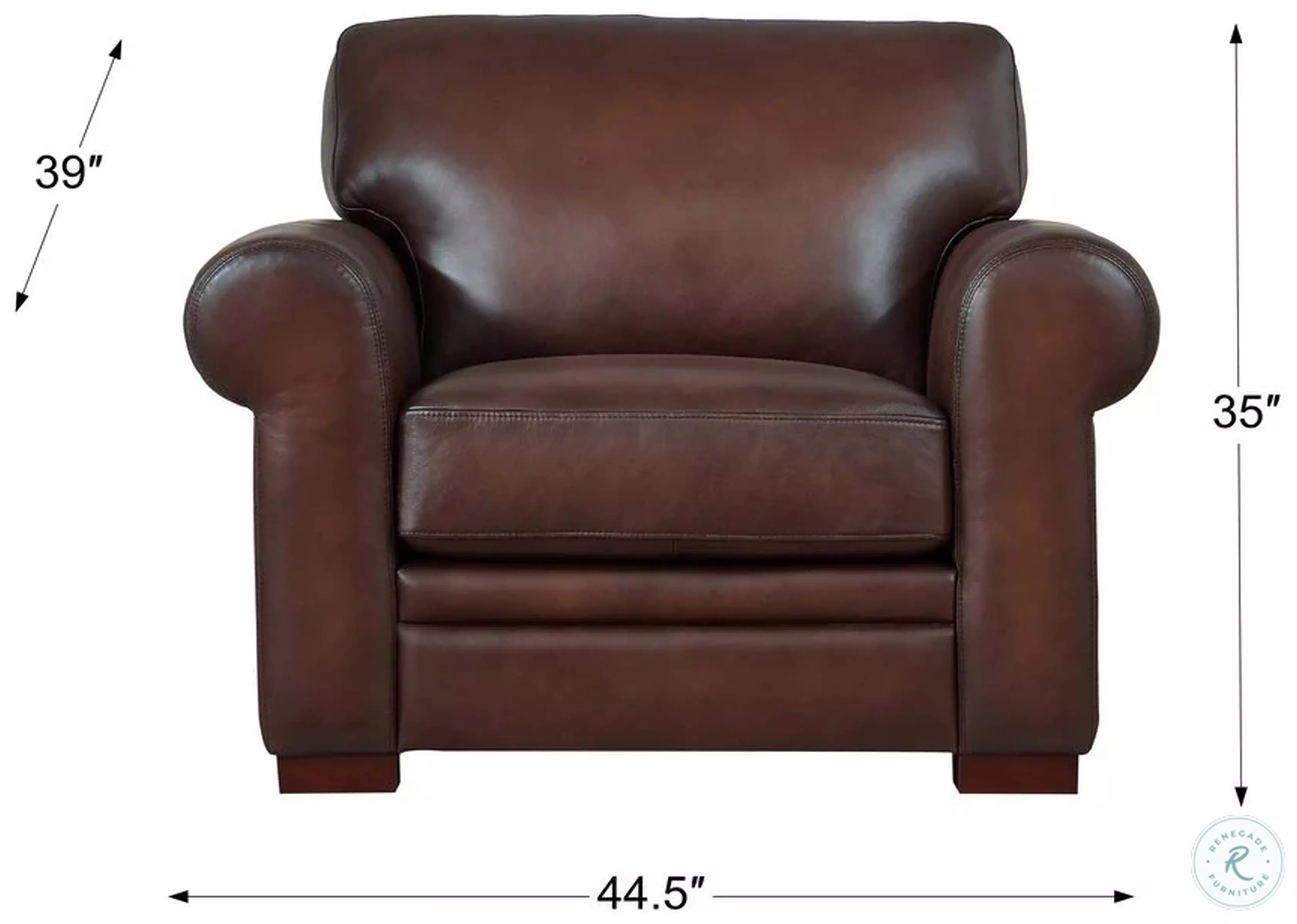 Danforth Caramel Leather Upholstered Accent Chair