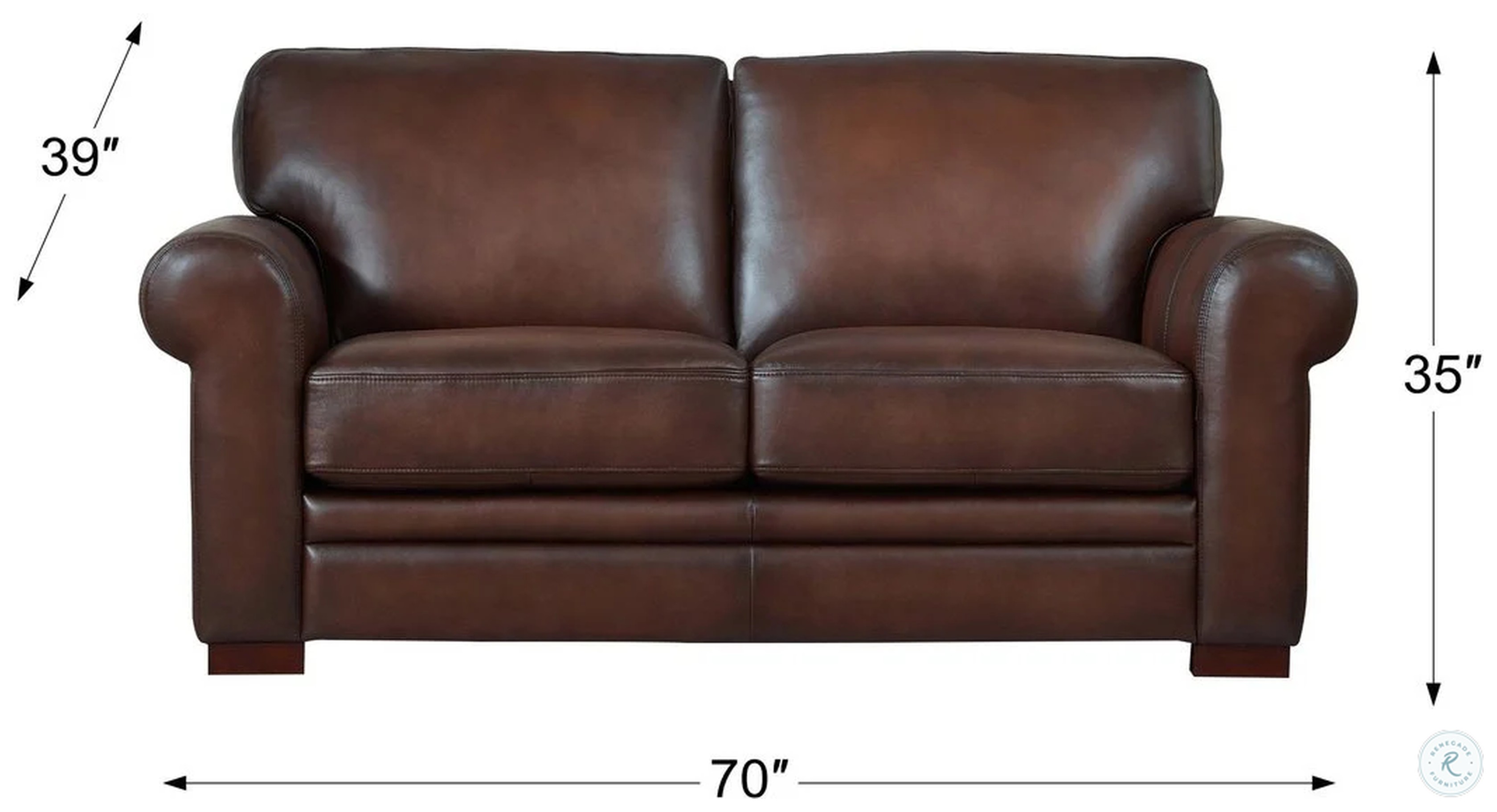 Danforth Caramel Leather 70" Loveseat