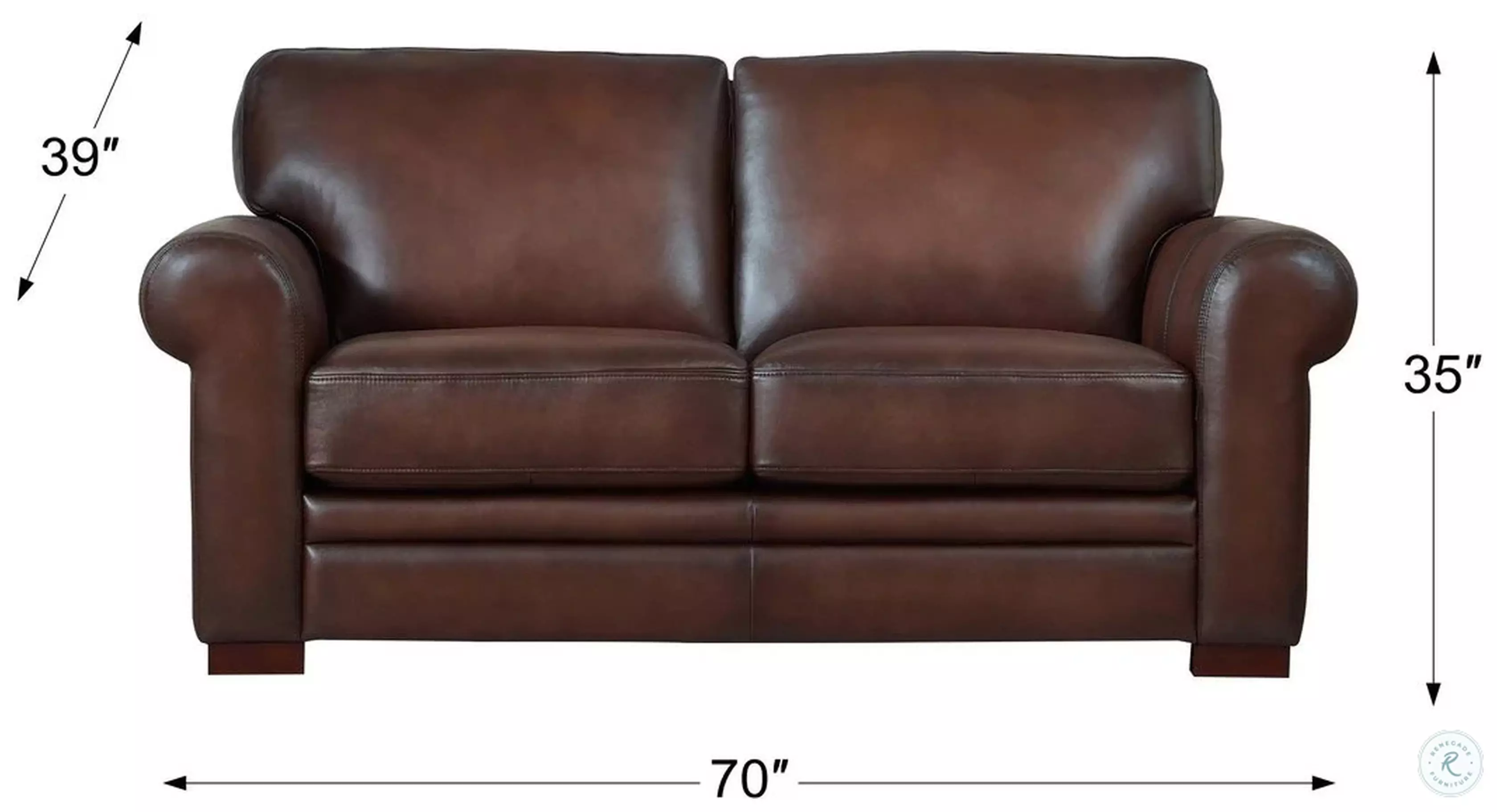 Danforth Caramel Leather 70" Loveseat