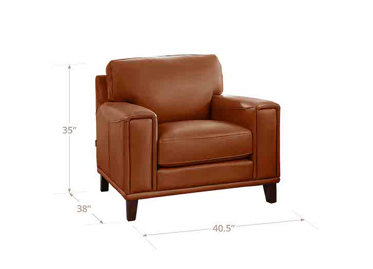 Halwyn Nutmeg Leather Upholstered Accent Chair