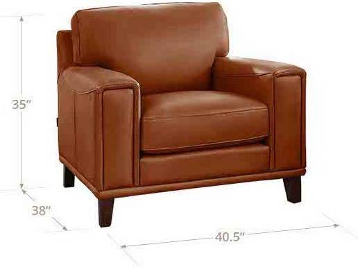 Halwyn Nutmeg Leather Upholstered Accent Chair