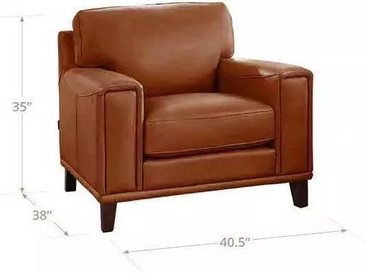 Halwyn Nutmeg Leather Upholstered Accent Chair