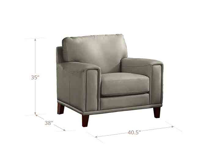Halwyn Stone Leather Upholstered Accent Chair