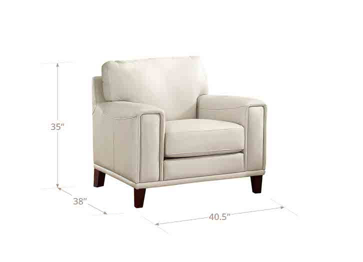 Halwyn Vanilla Leather Upholstered Accent Chair