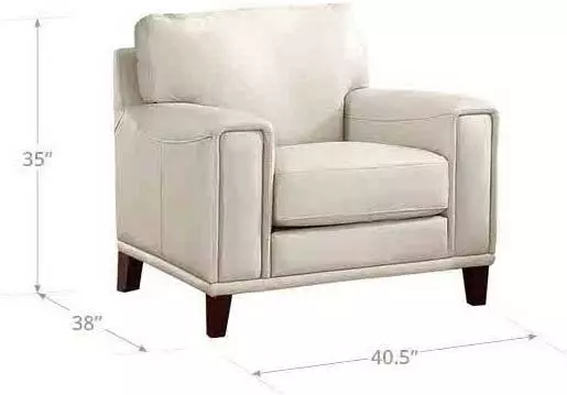 Halwyn Vanilla Leather Upholstered Accent Chair