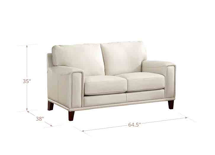 Halwyn Vanilla Leather 65" Loveseat