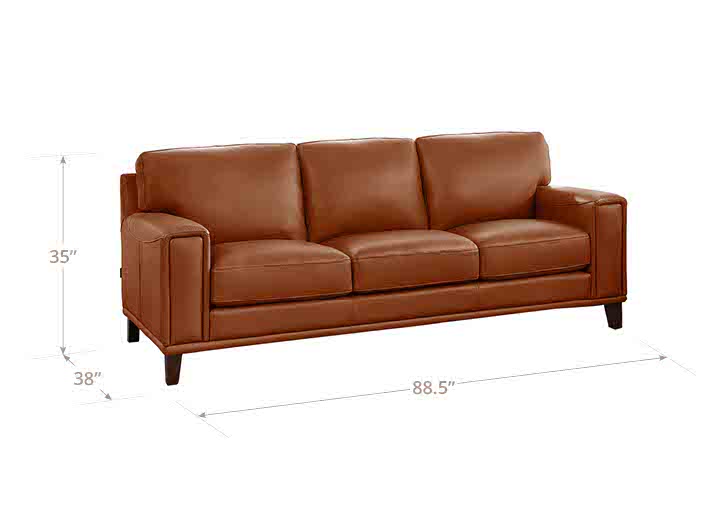 Halwyn Nutmeg Leather 89" Sofa