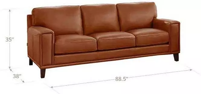 Halwyn Nutmeg Leather 89" Sofa