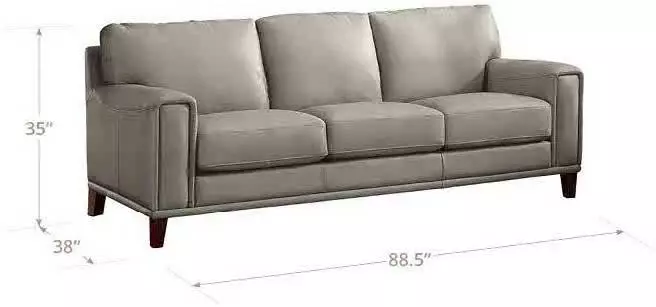 Halwyn Stone Leather 89" Sofa