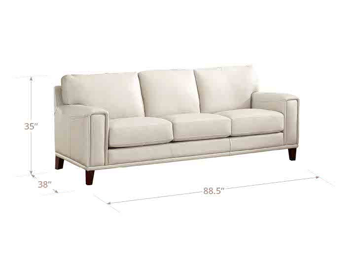 Halwyn Vanilla Leather 89" Sofa