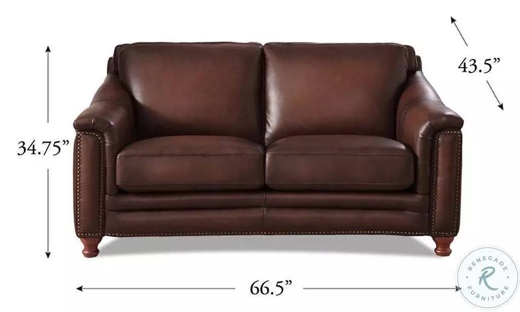 Bexley Caramel Top Grain Leather Loveseat